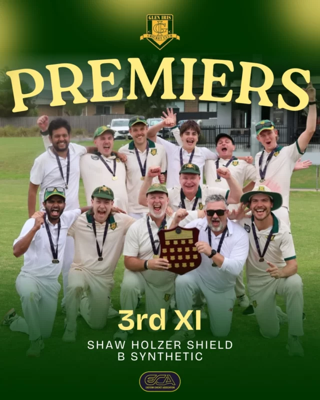 Your 3rd XI are premiers!The Grand Final winning side:George Koumantatakis (c)Toby TribeHamish HeathMohammad AliJustin HendyScott RankinHarry Jamieson (MVP)Oscar MasonRyan SeefeldHarry DalboscoKy BriggsMahadevan Subramanian (12th)#gleniris #teamthatssupreme